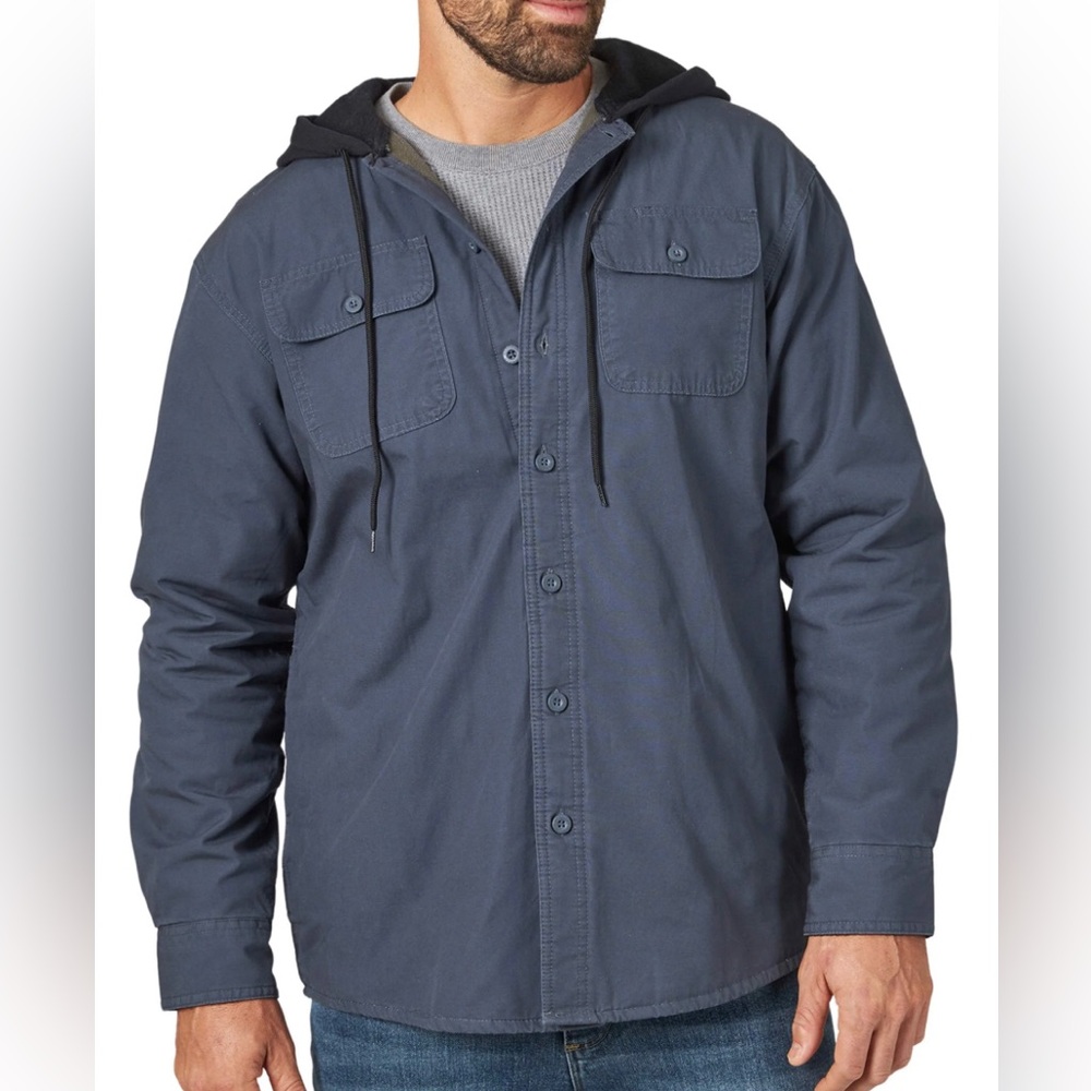 Wrangler Blue Fleece Lined Shirt Jacket